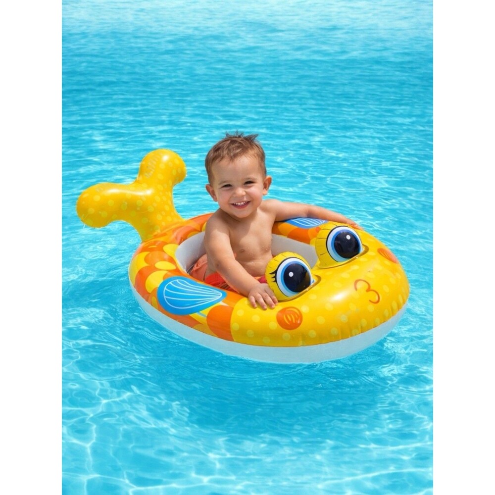 Intex Boat Pool Cruiser Raft 3-6 Years Kids Inflatable Swim Raft Summer Fun Fish